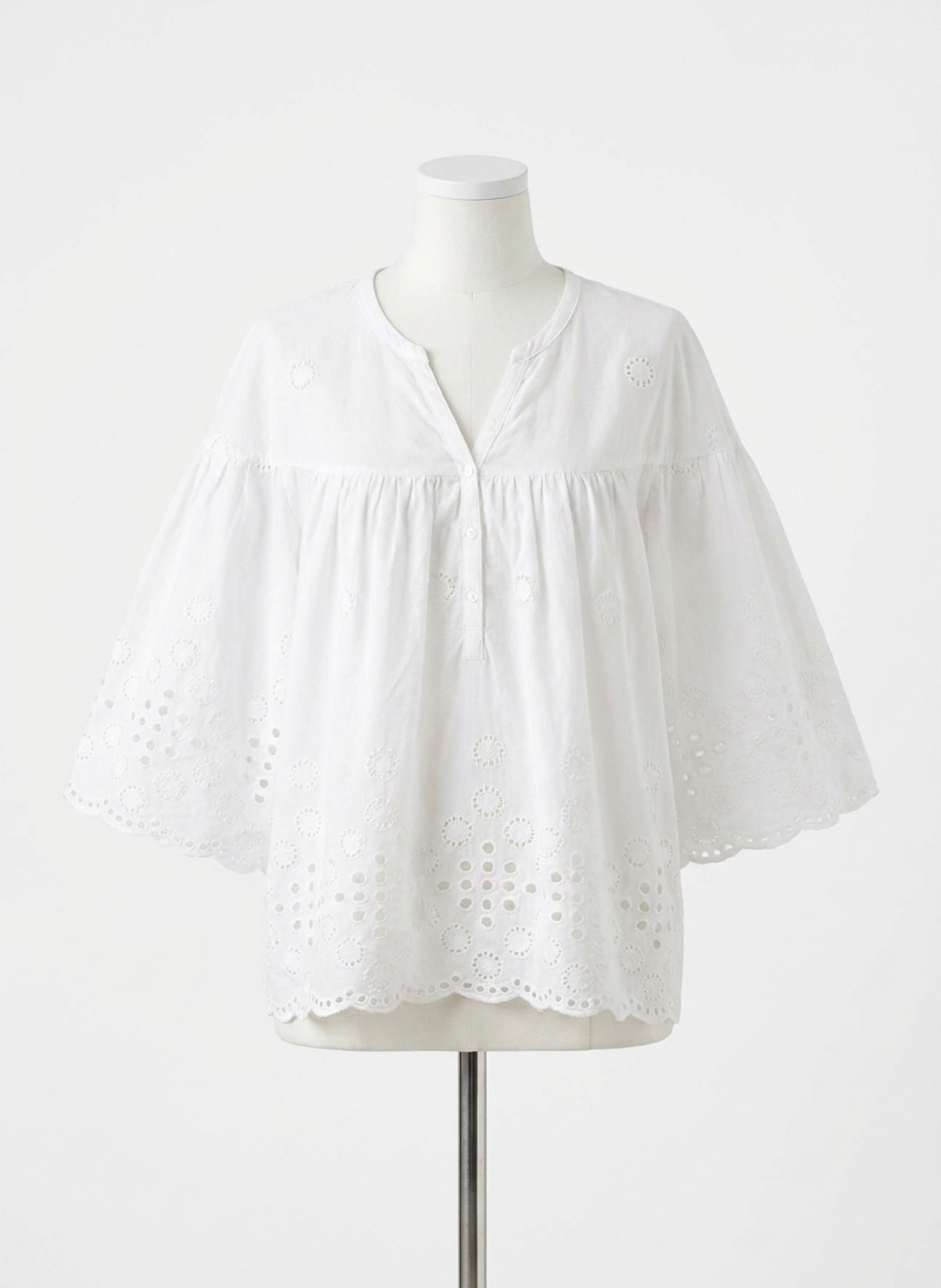 NEW MICHAEL STARS gloria flutter top in white